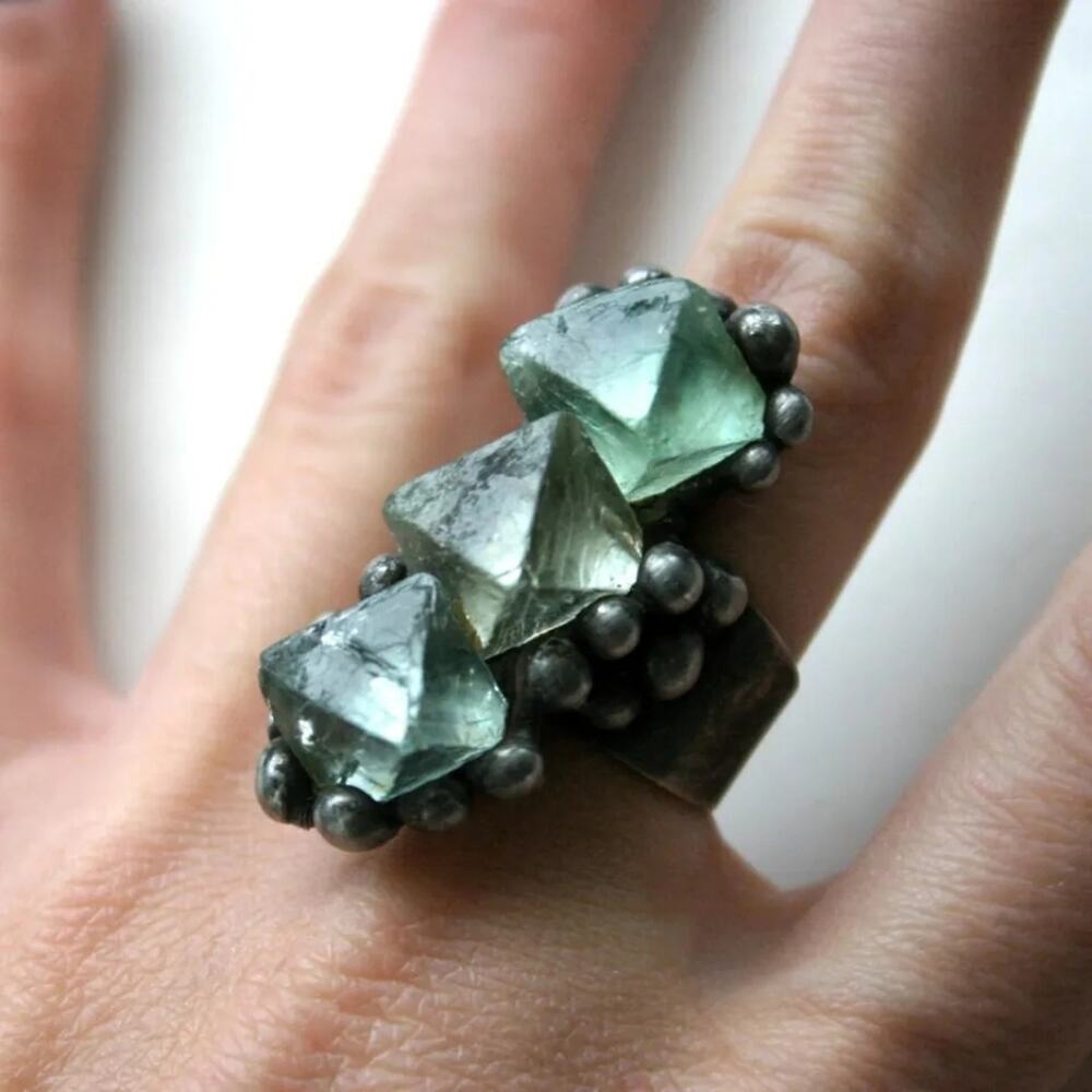 Genuine Fluorite Crystal Ring
